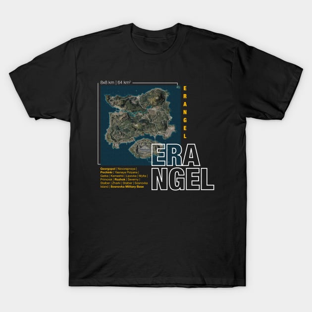Erangel Map T-Shirt by happymonday